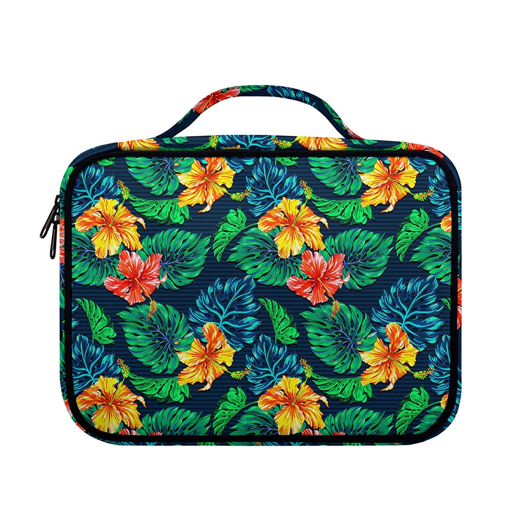 Hibiscus Monstera Hawaii Pattern Print Briefcase Bible Bag