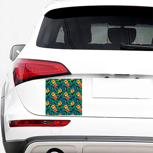 Hibiscus Monstera Hawaii Pattern Print Car Sticker