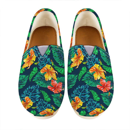 Hibiscus Monstera Hawaii Pattern Print Casual Shoes