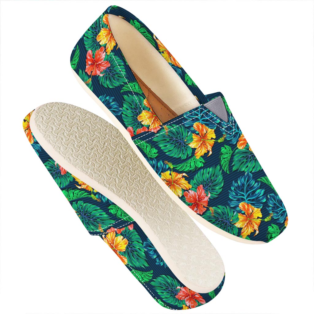 Hibiscus Monstera Hawaii Pattern Print Casual Shoes