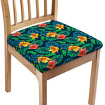 Hibiscus Monstera Hawaii Pattern Print Chair Cushion Cover