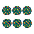 Hibiscus Monstera Hawaii Pattern Print Coaster Set