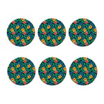 Hibiscus Monstera Hawaii Pattern Print Coaster Set