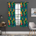 Hibiscus Monstera Hawaii Pattern Print Grommet Curtain Panels
