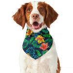 Hibiscus Monstera Hawaii Pattern Print Dog Bandana