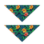 Hibiscus Monstera Hawaii Pattern Print Dog Bandana