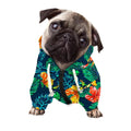 Hibiscus Monstera Hawaii Pattern Print Dog Zip Up Hoodie