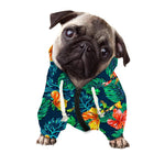 Hibiscus Monstera Hawaii Pattern Print Dog Zip Up Hoodie