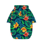 Hibiscus Monstera Hawaii Pattern Print Dog Zip Up Hoodie