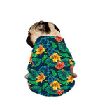 Hibiscus Monstera Hawaii Pattern Print Dog Zip Up Jacket