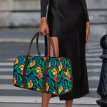 Hibiscus Monstera Hawaii Pattern Print Duffle Bag