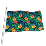 Hibiscus Monstera Hawaii Pattern Print Flag