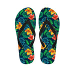 Hibiscus Monstera Hawaii Pattern Print Flip Flops