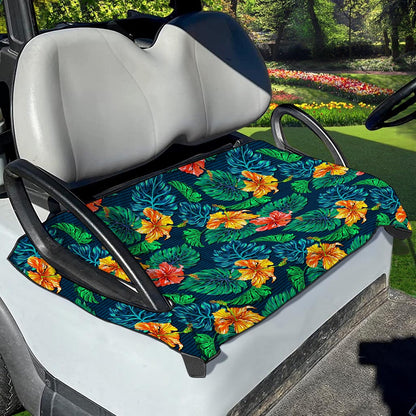 Hibiscus Monstera Hawaii Pattern Print Golf Cart Seat Cover