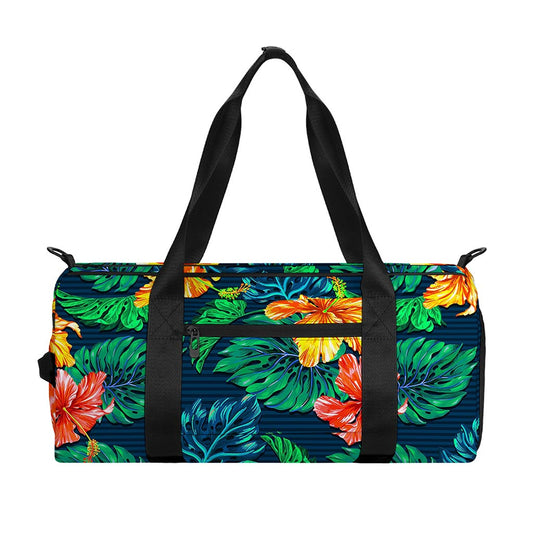 Hibiscus Monstera Hawaii Pattern Print Gym Bag
