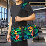Hibiscus Monstera Hawaii Pattern Print Gym Bag
