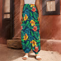 Hibiscus Monstera Hawaii Pattern Print Harem Pants