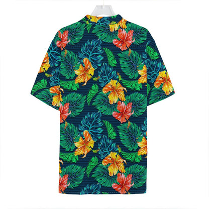 Hibiscus Monstera Hawaii Pattern Print Hawaiian Shirt