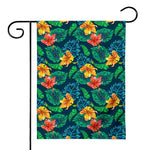 Hibiscus Monstera Hawaii Pattern Print House Flag