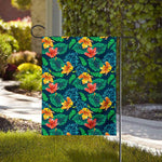 Hibiscus Monstera Hawaii Pattern Print House Flag