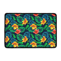 Hibiscus Monstera Hawaii Pattern Print Kitchen Mat