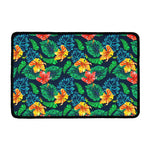 Hibiscus Monstera Hawaii Pattern Print Kitchen Mat