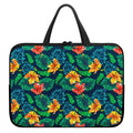 Hibiscus Monstera Hawaii Pattern Print Laptop Sleeve With Handle