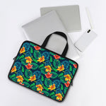 Hibiscus Monstera Hawaii Pattern Print Laptop Sleeve With Handle