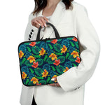Hibiscus Monstera Hawaii Pattern Print Laptop Sleeve With Handle