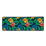 Hibiscus Monstera Hawaii Pattern Print Long Kitchen Mat