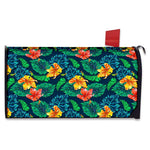 Hibiscus Monstera Hawaii Pattern Print Mailbox Cover