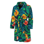 Hibiscus Monstera Hawaii Pattern Print Men's Bathrobe