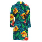 Hibiscus Monstera Hawaii Pattern Print Men's Bathrobe