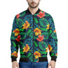 Hibiscus Monstera Hawaii Pattern Print Men's Bomber Jacket