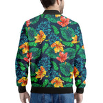 Hibiscus Monstera Hawaii Pattern Print Men's Bomber Jacket