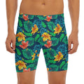 Hibiscus Monstera Hawaii Pattern Print Men's Long Boxer Briefs