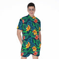 Hibiscus Monstera Hawaii Pattern Print Men's Romper