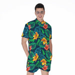Hibiscus Monstera Hawaii Pattern Print Men's Rompers