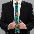 Hibiscus Monstera Hawaii Pattern Print Necktie