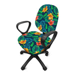 Hibiscus Monstera Hawaii Pattern Print Office Chair Cover