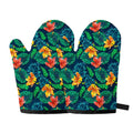 Hibiscus Monstera Hawaii Pattern Print Oven Mitts