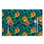 Hibiscus Monstera Hawaii Pattern Print Placemat