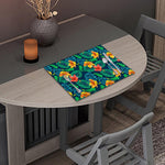 Hibiscus Monstera Hawaii Pattern Print Placemat