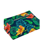 Hibiscus Monstera Hawaii Pattern Print Rectangle Tissue Box Cover