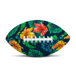 Hibiscus Monstera Hawaii Pattern Print Rugby Ball