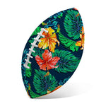 Hibiscus Monstera Hawaii Pattern Print Rugby Ball