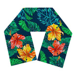 Hibiscus Monstera Hawaii Pattern Print Scarf