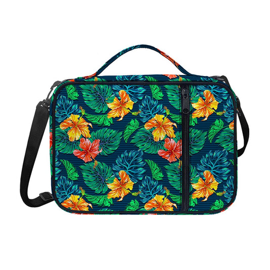 Hibiscus Monstera Hawaii Pattern Print Shoulder Strap Bible Bag