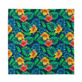 Hibiscus Monstera Hawaii Pattern Print Silk Bandana