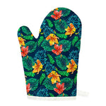 Hibiscus Monstera Hawaii Pattern Print Single Oven Mitt